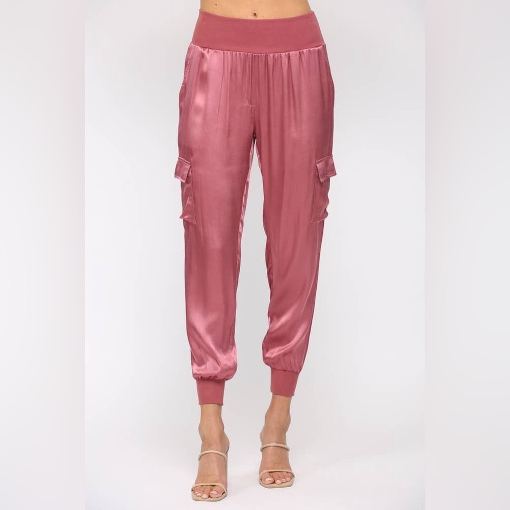 Satin Cargo Joggers